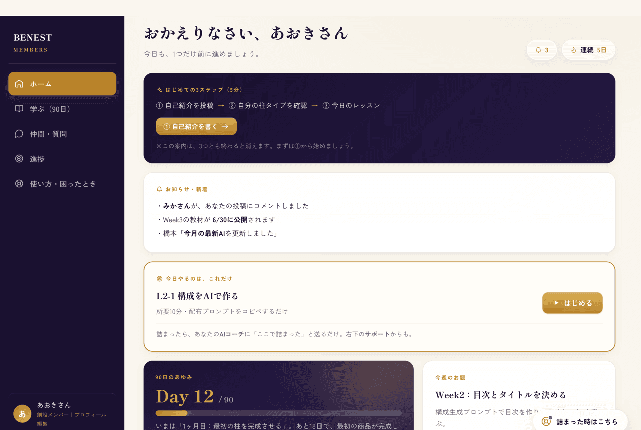 橋本がAIを活用して構築したBENESTの運用画面